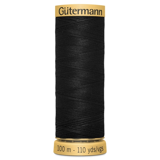 Gutermann 100% Natural Cotton - 100m Shade Black 5201