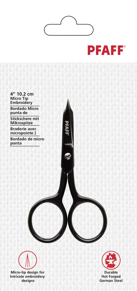 Pfaff - 4"/10.2cm Micro Tip Straight Blade Scissor