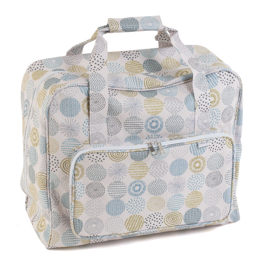 Sewing Machine Bag: Green/Blue Circle Pattern