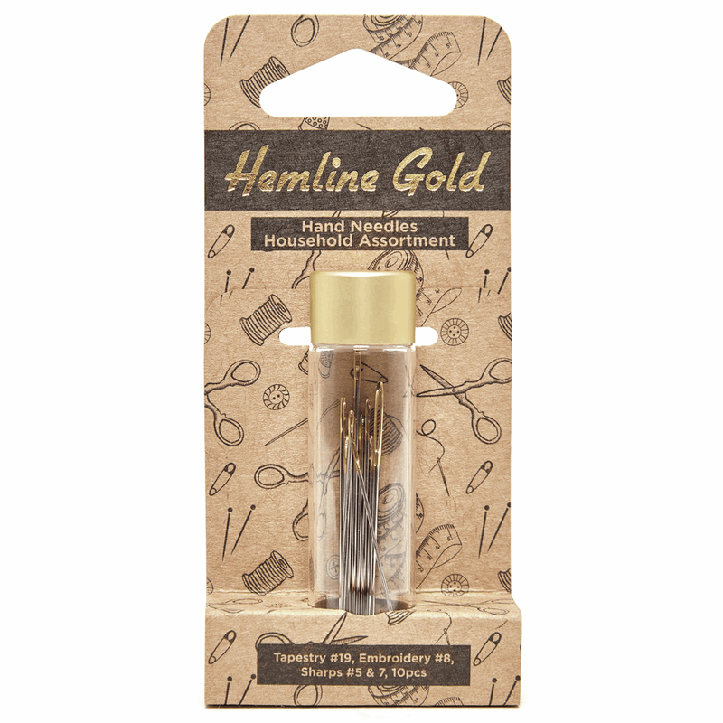 Load image into Gallery viewer, Hemline Gold Hand Sewing Needles: Premium: Assorted Sizes: 10 Pieces
