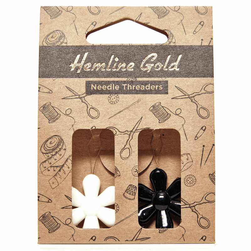 Load image into Gallery viewer, Hemline Gold Needle Threader: Flower: 2 Pieces