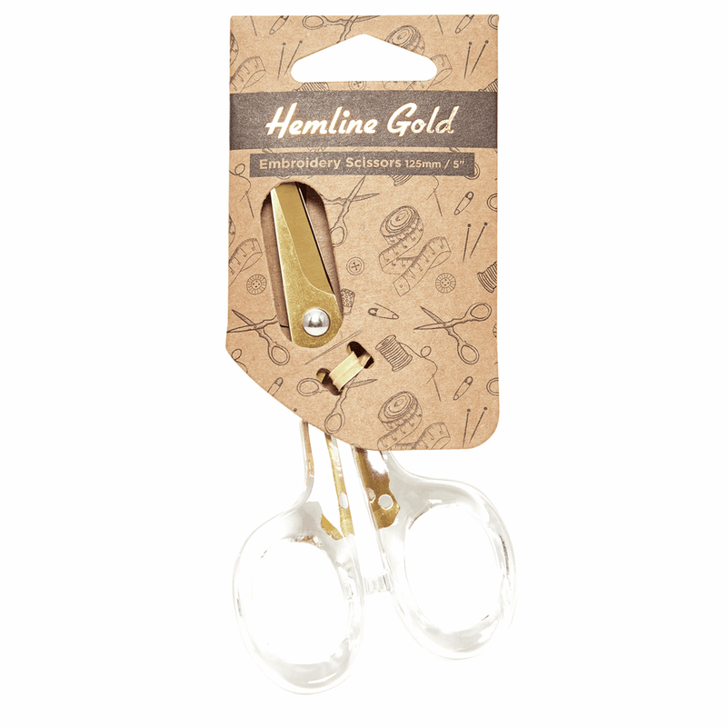 Load image into Gallery viewer, Scissors: Embroidery: Acrylic Handle: 12.5cm/5in: Brushed Gold