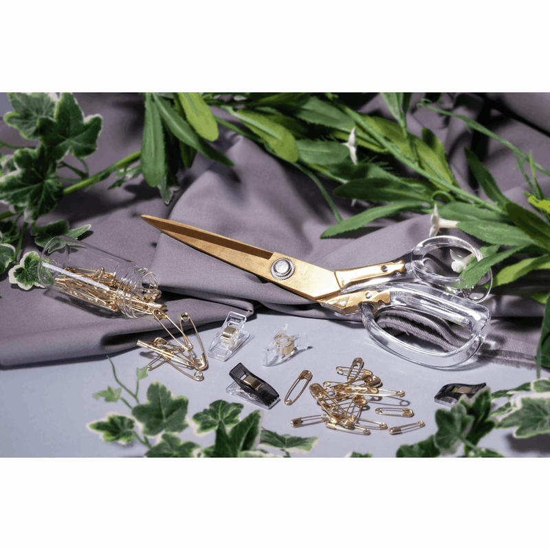 Load image into Gallery viewer, Scissors: Dressmaking Scissors: Acrylic Handle: 20cm/8in: Brushed Gold