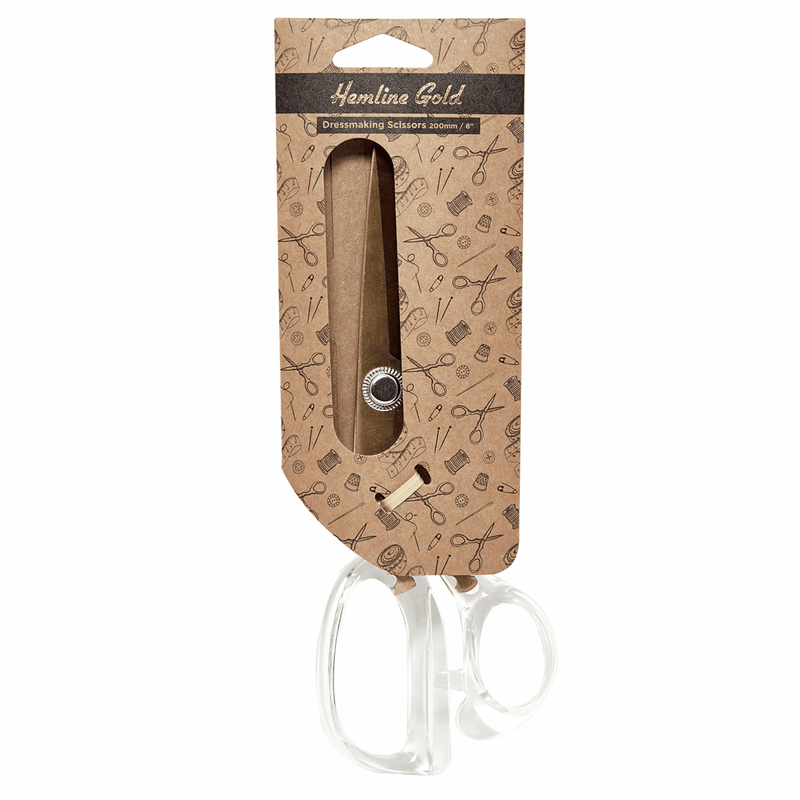 Load image into Gallery viewer, Scissors: Dressmaking Scissors: Acrylic Handle: 20cm/8in: Brushed Gold