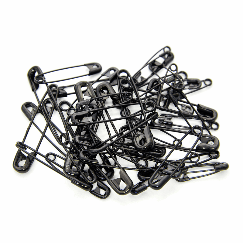 Load image into Gallery viewer, Hemline Gold  Assorted Size Safety Pins: Assorted Sizes: 50 Pieces: Black
