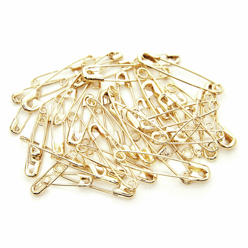 Load image into Gallery viewer, Hemline Gold Assorted Size Safety Pins: Assorted Sizes: 50 Pieces: Gold 
