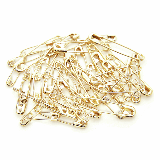 Hemline Gold Assorted Size Safety Pins: Assorted Sizes: 50 Pieces: Gold