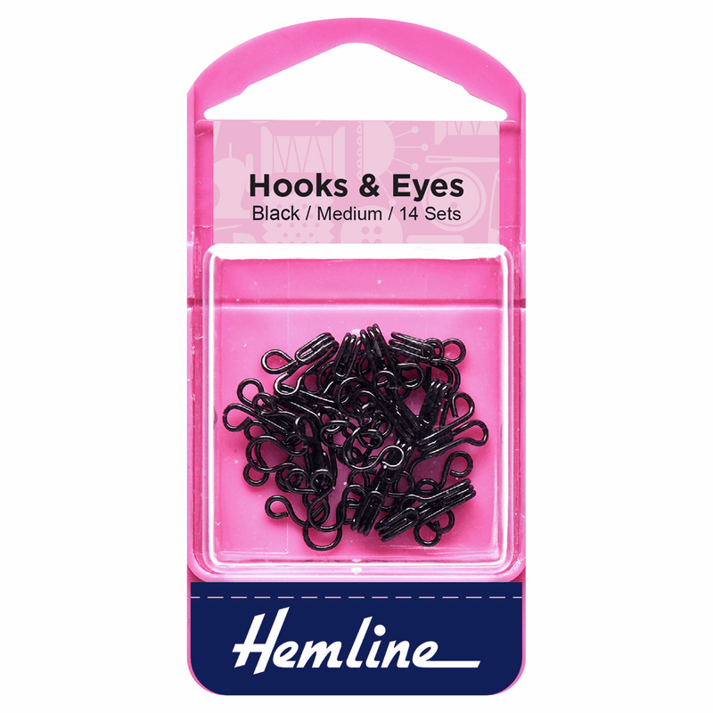 Load image into Gallery viewer, Hooks and Eyes: Black: Size 2