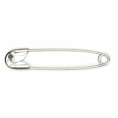 Safety Pins: 34mm: Nickel: 30 Pieces