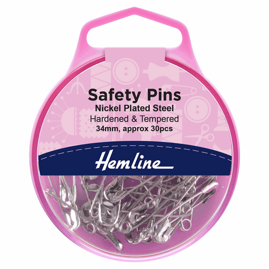 Safety Pins: 23mm: Nickel: 50 Pieces