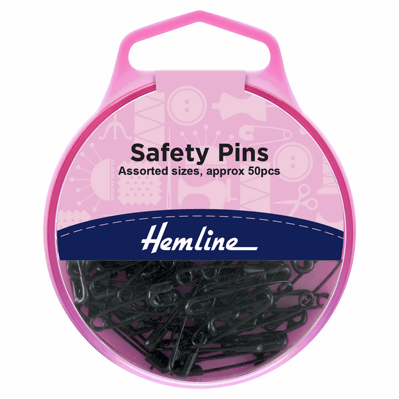 Load image into Gallery viewer, Safety Pins: Assorted: Black: 50 Pieces