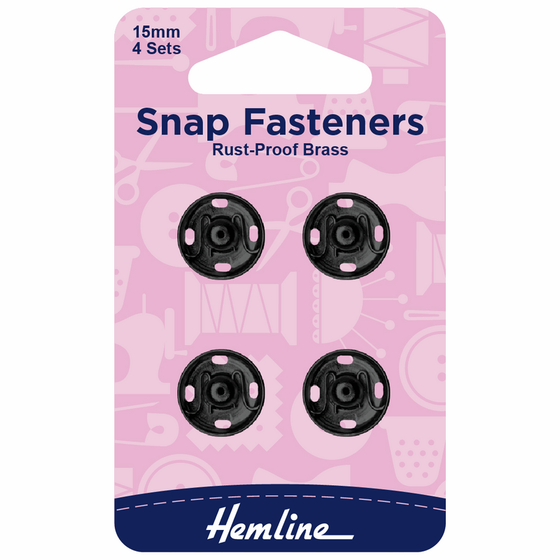 Load image into Gallery viewer, Snap Fasteners 15mm Black