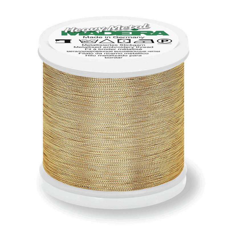 Load image into Gallery viewer, Madeira Heavy Metal 6022 Light Gold 200m - Embroidery Thread