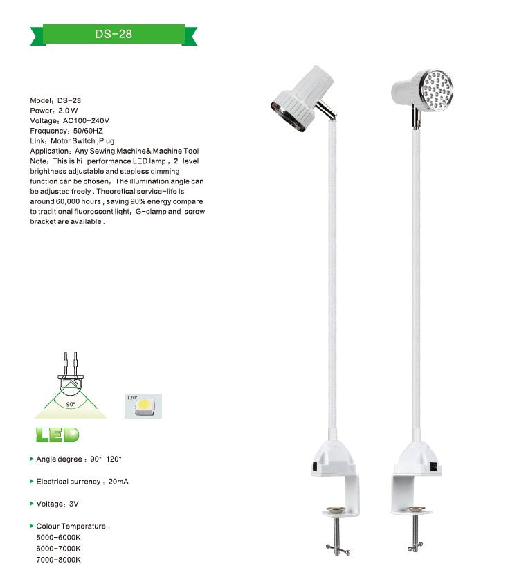 Load image into Gallery viewer, LED sewing light with table clamp