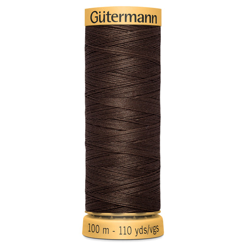Gutermann 100% Natural Cotton - 100m Shade Brown 1912