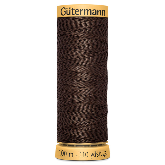 Gutermann 100% Natural Cotton - 100m Shade Brown 1912