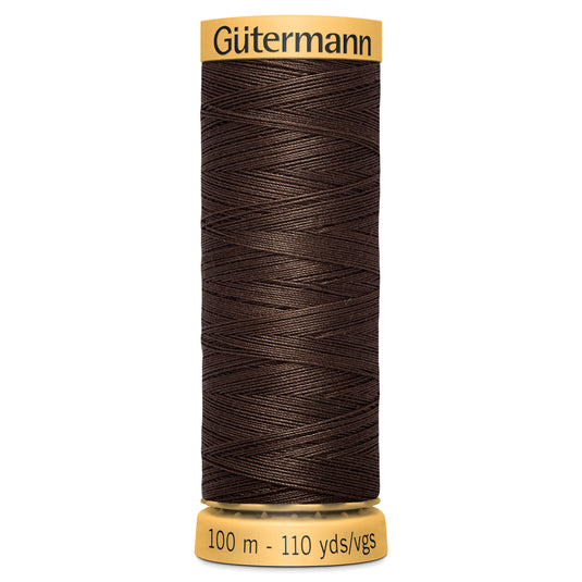 Gutermann 100% Natural Cotton - 100m Shade Brown 1912