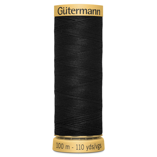 Gutermann 100% Natural Cotton - 100m Shade Black 5201