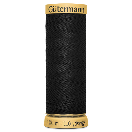 Gutermann 100% Natural Cotton - 100m Shade Black 5201