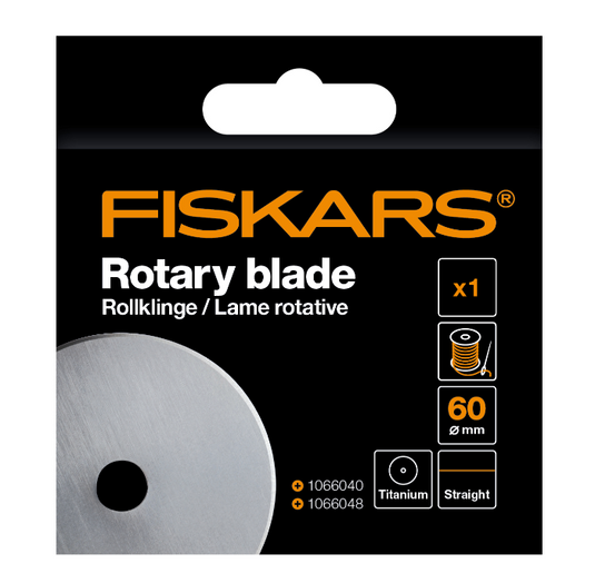 Fiskars Replacement Rotary Blade: Titanium: Straight: 60mm