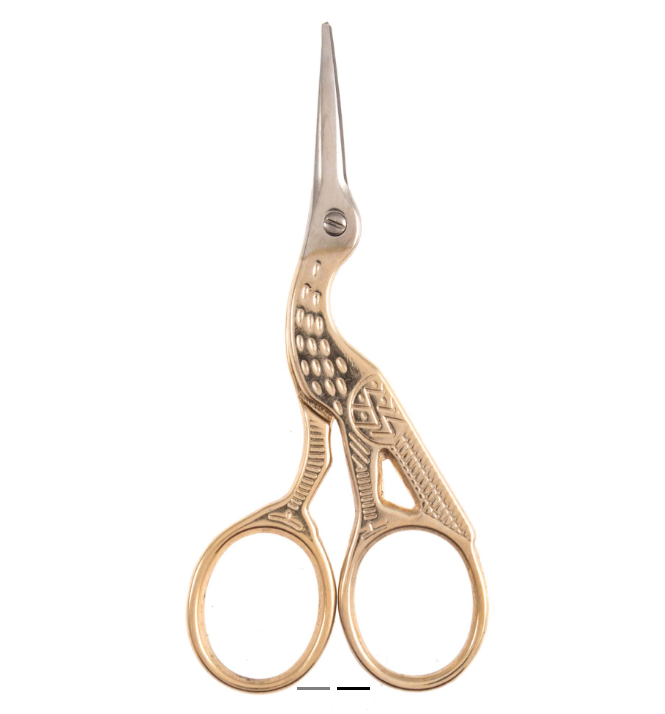 Load image into Gallery viewer, Embroidery Stork Scissors Gold
