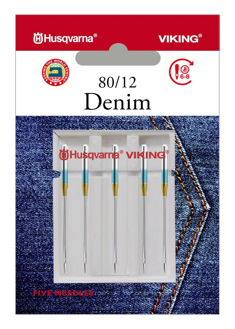 Load image into Gallery viewer, Husqvarna Viking Denim Domestic Sewing Machine Needles
