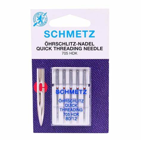 Schmetz Quick Threading Domestic Sewing Machine Needles 80/12