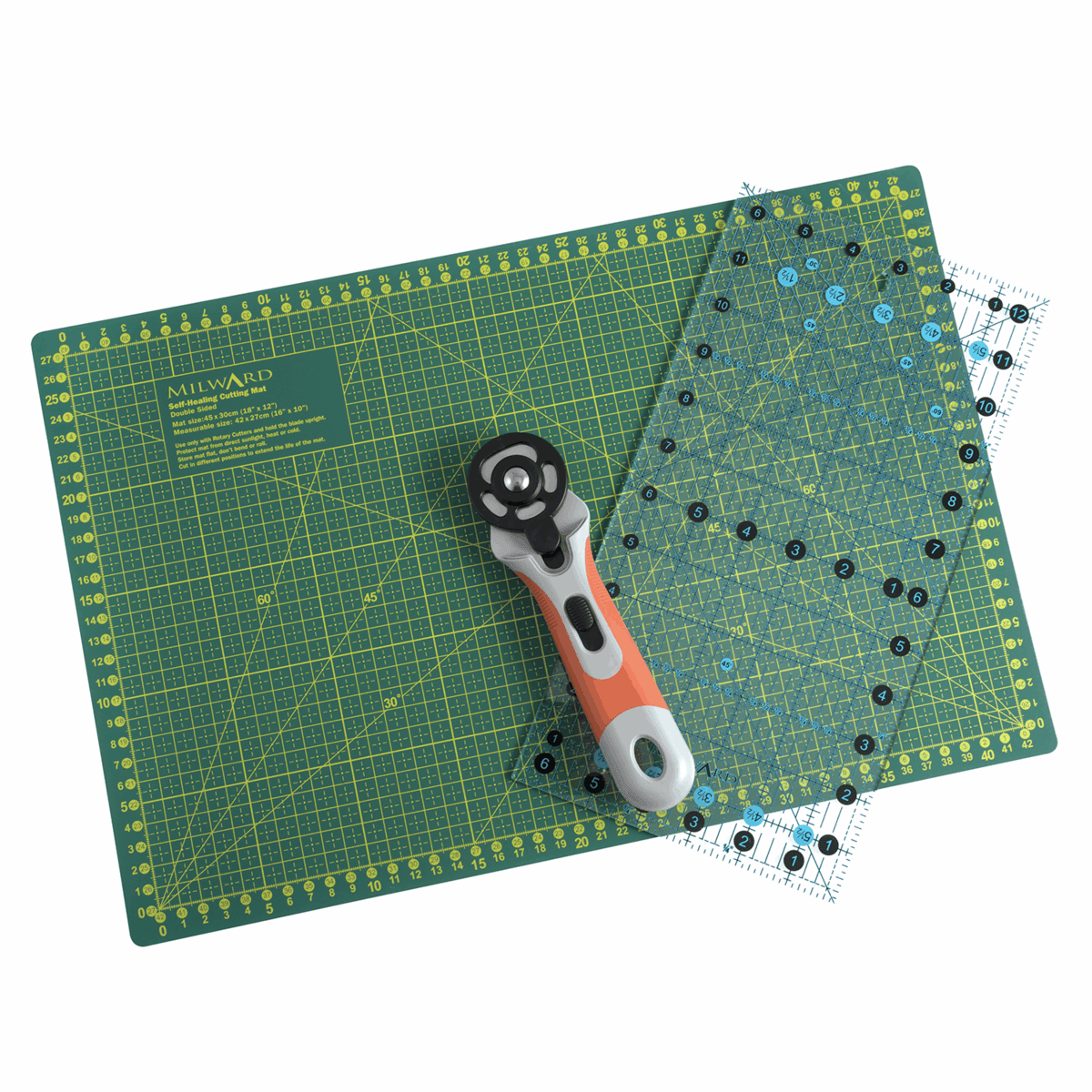 Patchwork Starter Kit: Mat, Rotary Cutter & Ruler - Same Day Dispatch ...