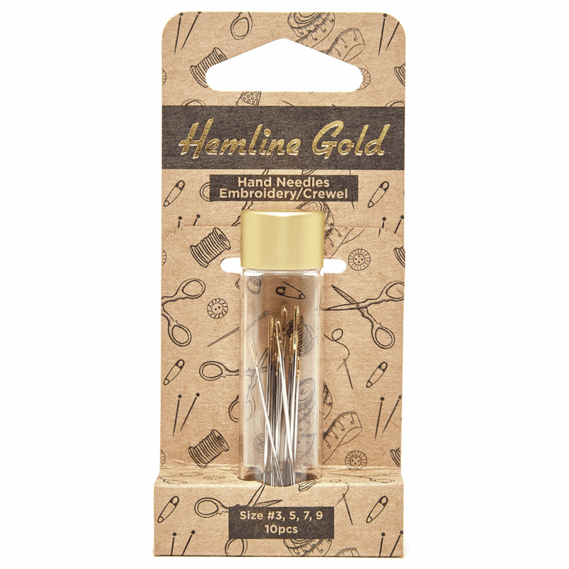 Load image into Gallery viewer,  Hemline Gold Hand Sewing Needles: Premium: Embroidery: Sizes 3-9
