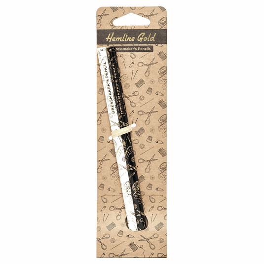 Hemline Gold Pencils: Dressmakers: Water Soluble: Grey and White: 2 Pieces Code: 299.2.HG
