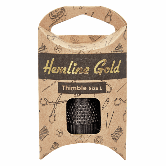 Hemline Gold Thimble: Premium Quality - Large: Black