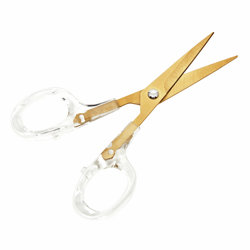 Load image into Gallery viewer,  Scissors: Embroidery: Acrylic Handle: 12.5cm/5in: Brushed Gold
