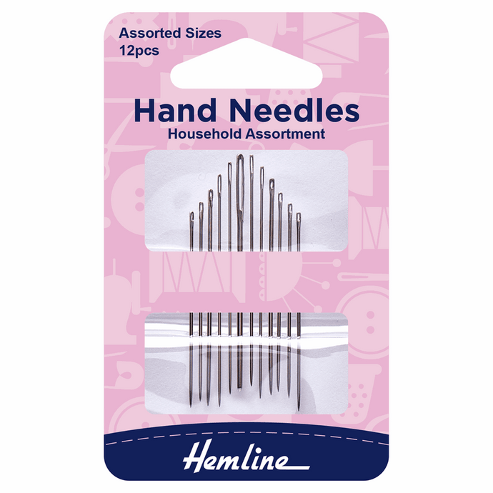 Hand Sewing Needles: Household Assorted: 12 Pieces