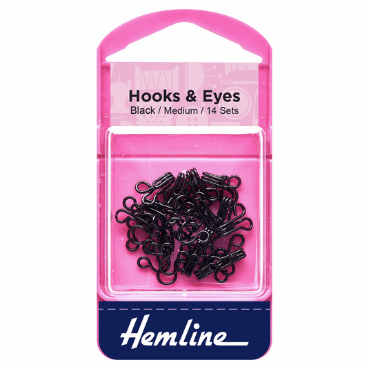Hooks and Eyes: Black: Size 2