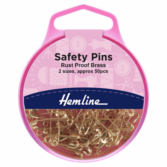 Safety Pins: Brass: 19mm/23mm: 50 Pieces