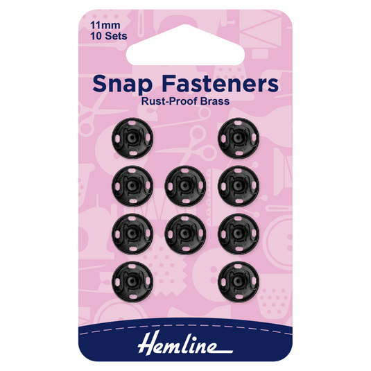 Snap Fasteners 11mm Black 