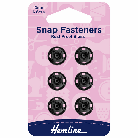 Snap Fasteners 13mm Black 