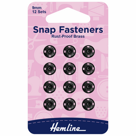 Snap Fasteners 9mm Black 