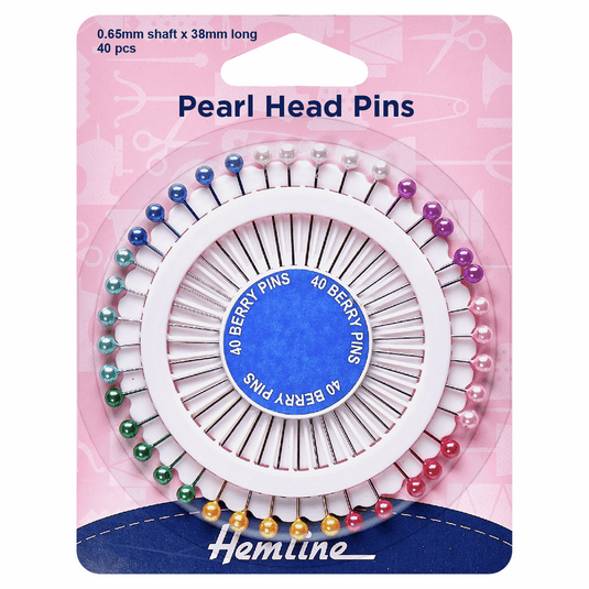 Pins: Pearl Head: Assorted: 38mm: Nickel: 40 Pieces
