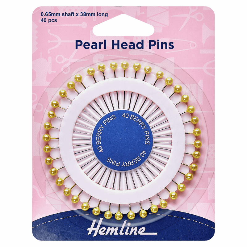 Load image into Gallery viewer, Pins: Pearl Head: Assorted: 38mm: Gold
