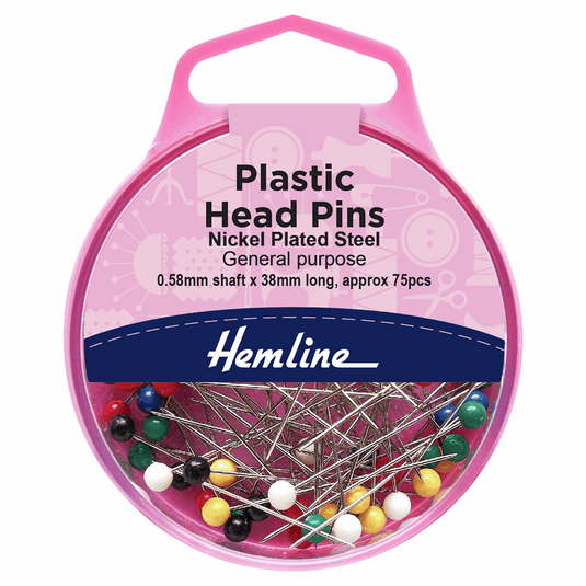 Pins: Plastic Coloured Head- Nickel Plated Steel 
