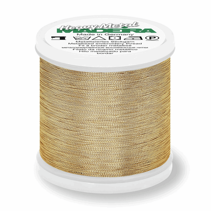 Load image into Gallery viewer, Madeira Heavy Metal 6022 Light Gold 200m - Embroidery Thread
